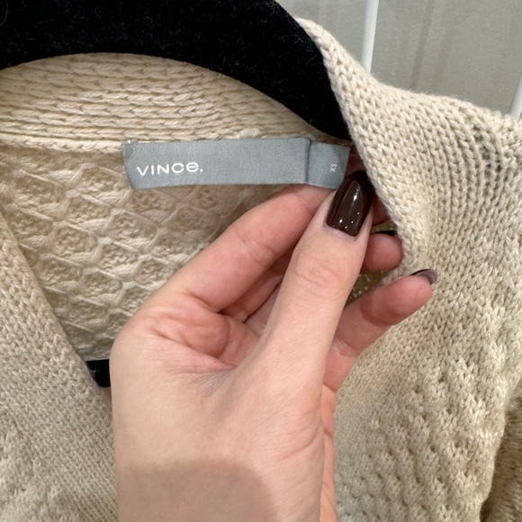 Long Cream Vince Cardigan - Picture 2 of 4